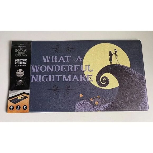 NIGHTMARE BEFORE CHRISTMAS Jack & Sally Anti Fatigue Kitchen Mat 18 x 30” NEW - Picture 1 of 11
